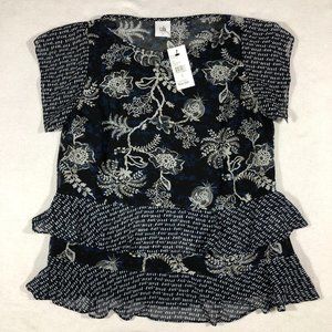 NEW CAbi Womens Smalll #5355 Hybrid Blouse Batik Print Floral NWT $89